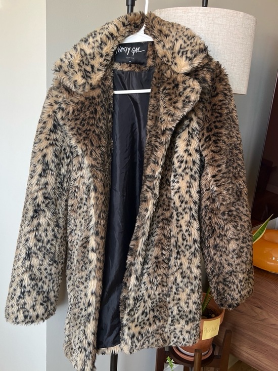 Nasty Gal Jackets & Blazers - Nasty Gal Leopard Print Faux Fur Teddy Coat - Brown & Black